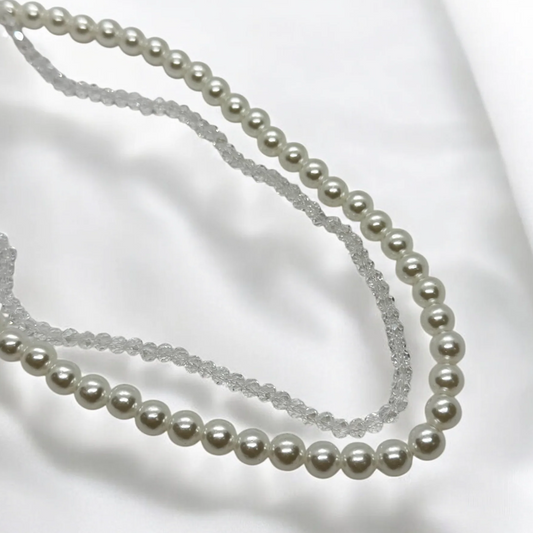 White Pearl Mala Necklace
