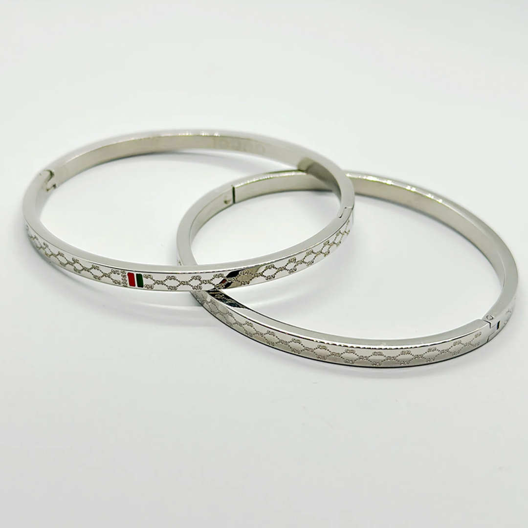 Silver Patterned Bangle