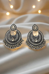 Vogue Wing Crystal Jhumka - Premium Artificial Jewelry